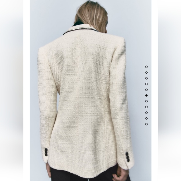 NWT Zara topstiched double breasted blazer - Picture 5 of 14